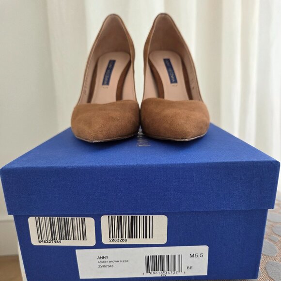 Stuart Weitzman Anny Basket brown suede leather 5.5 - Picture 2 of 11